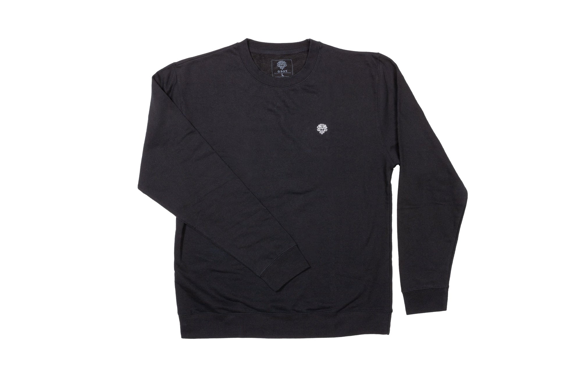 Odyssey Stitched Monogram Crewneck (Black with White Stitch) - Available at 5150bmx.com