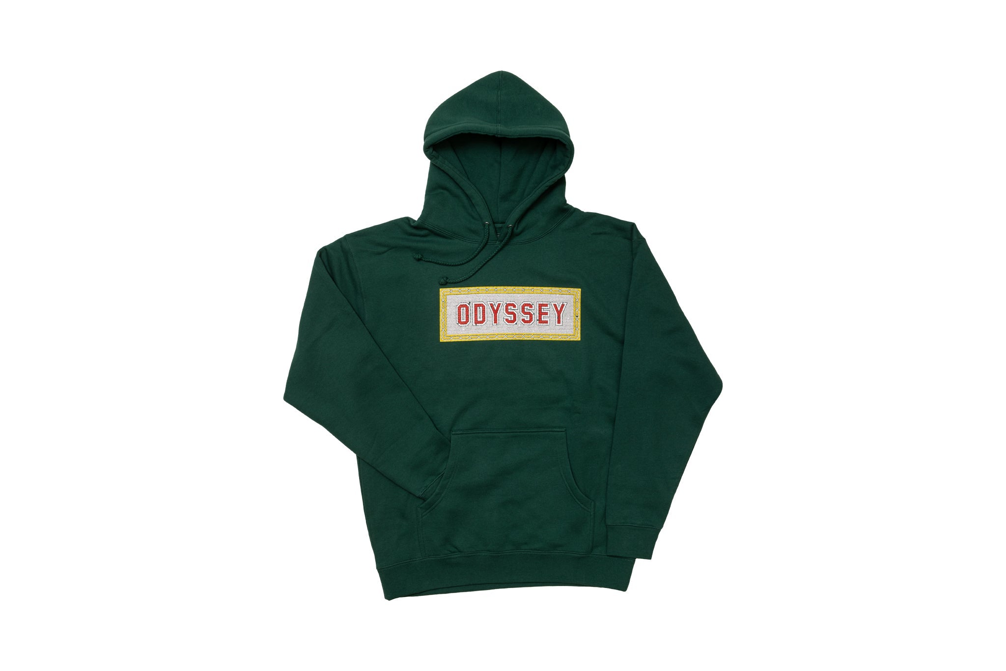Odyssey Mosaic Pullover Hoodie (Dark Green with Yellow/Gray/Red Ink) available at 5150bmx.com