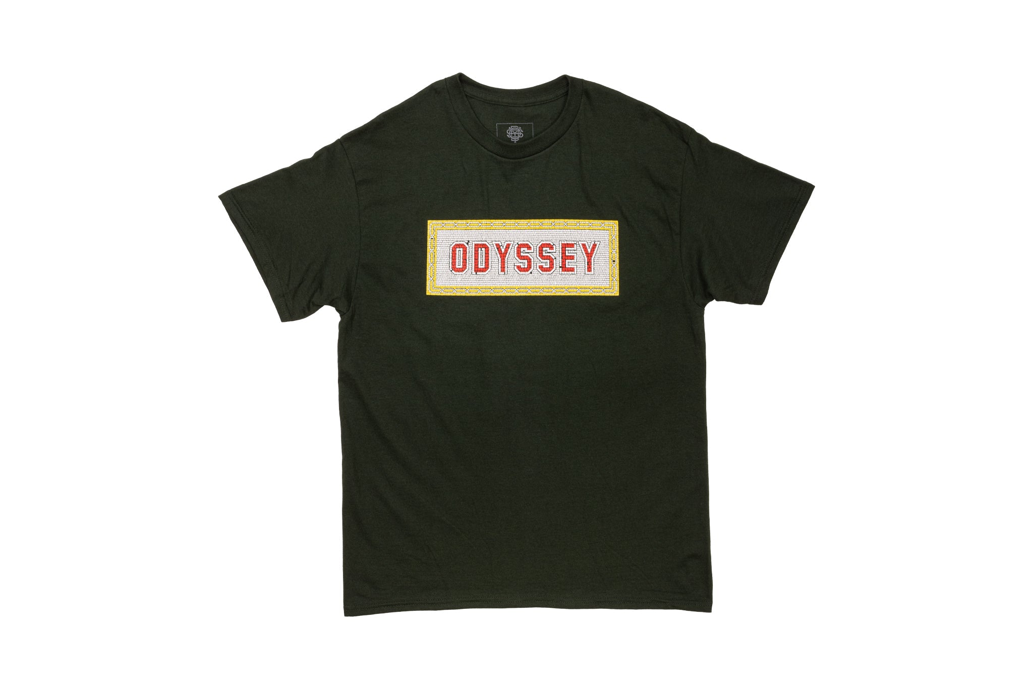 Odyssey Mosaic Tee (Forest w/ White+Red+Yellow Ink) available at 5150bmx.com