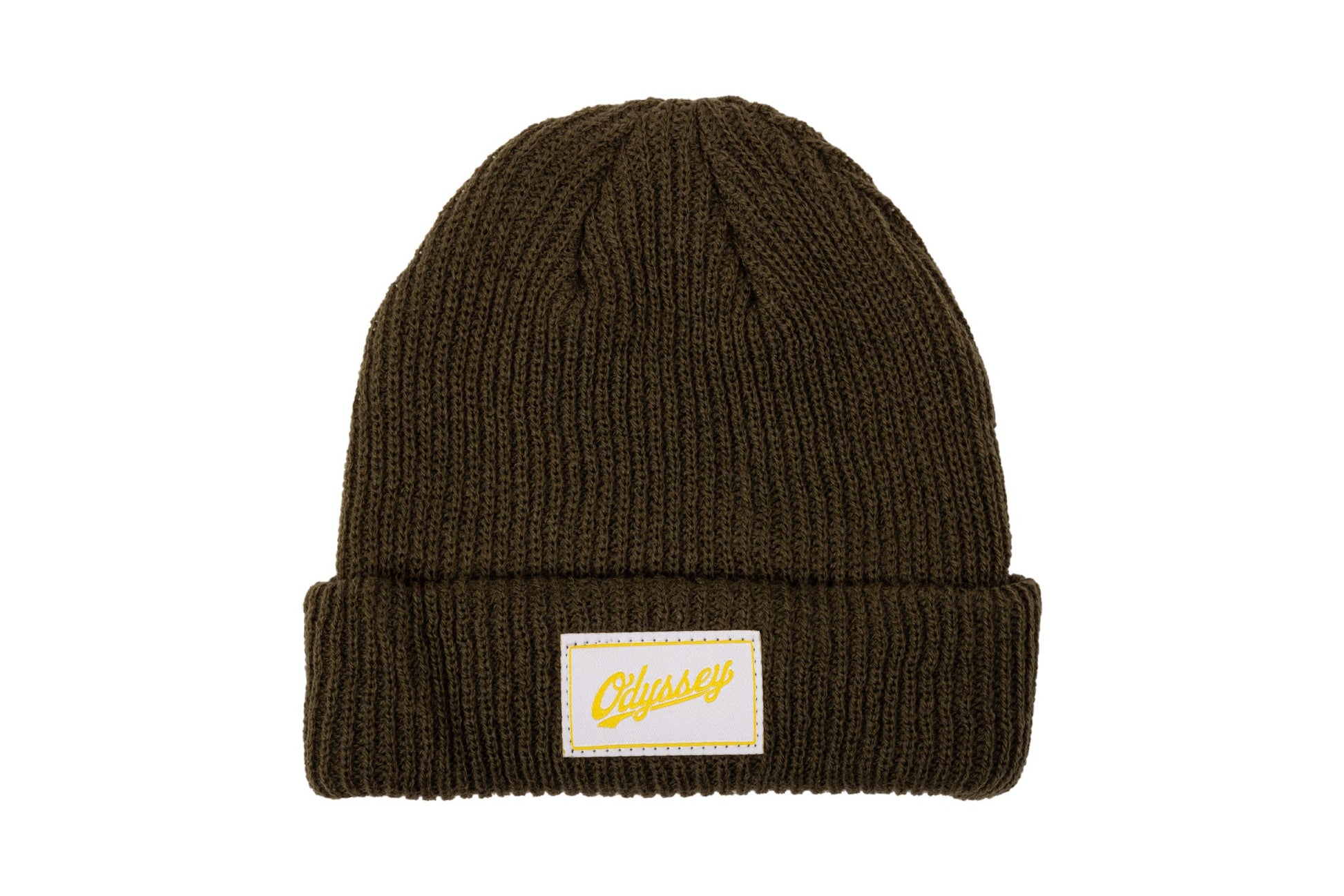 Odyssey Slugger Label Beanie (Green with White Label) available at 5150bmx.com