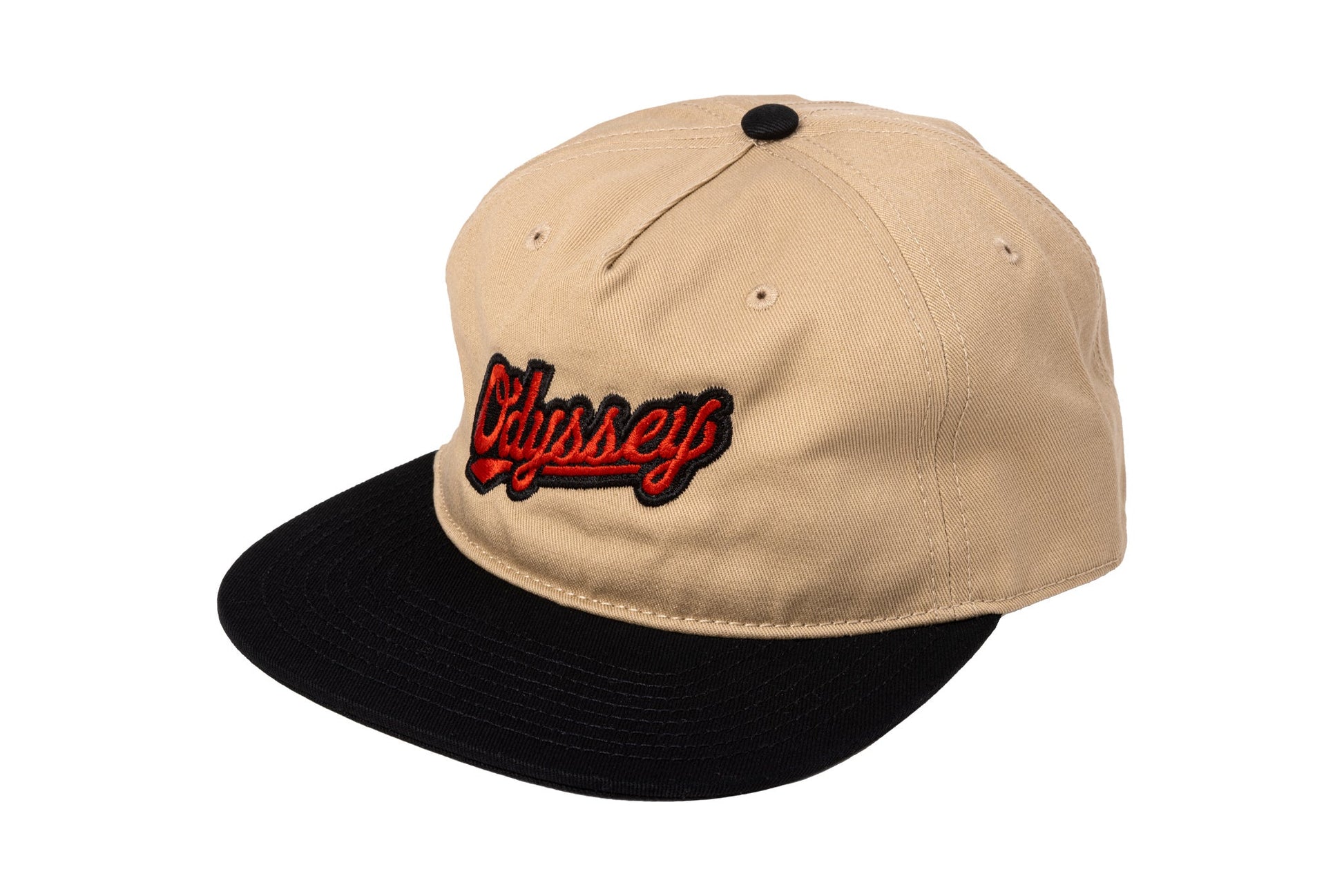 Odyssey Slugger Hat (Khaki/Black with Red/Black Embroidery) available at 5150bmx.com