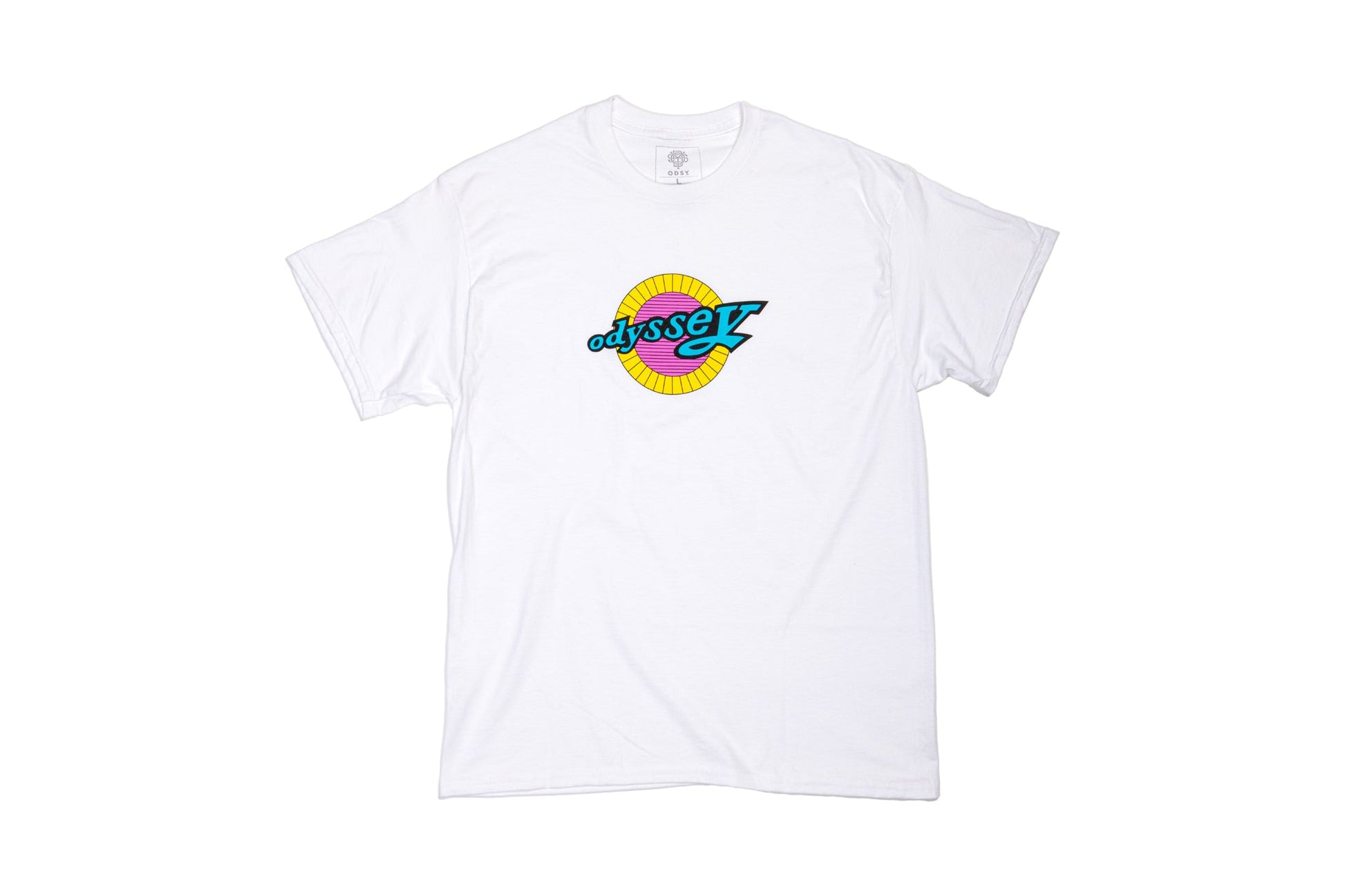 Odyssey Super Retro Tee (White w/ Multicolor Ink) available at 5150bmx.com