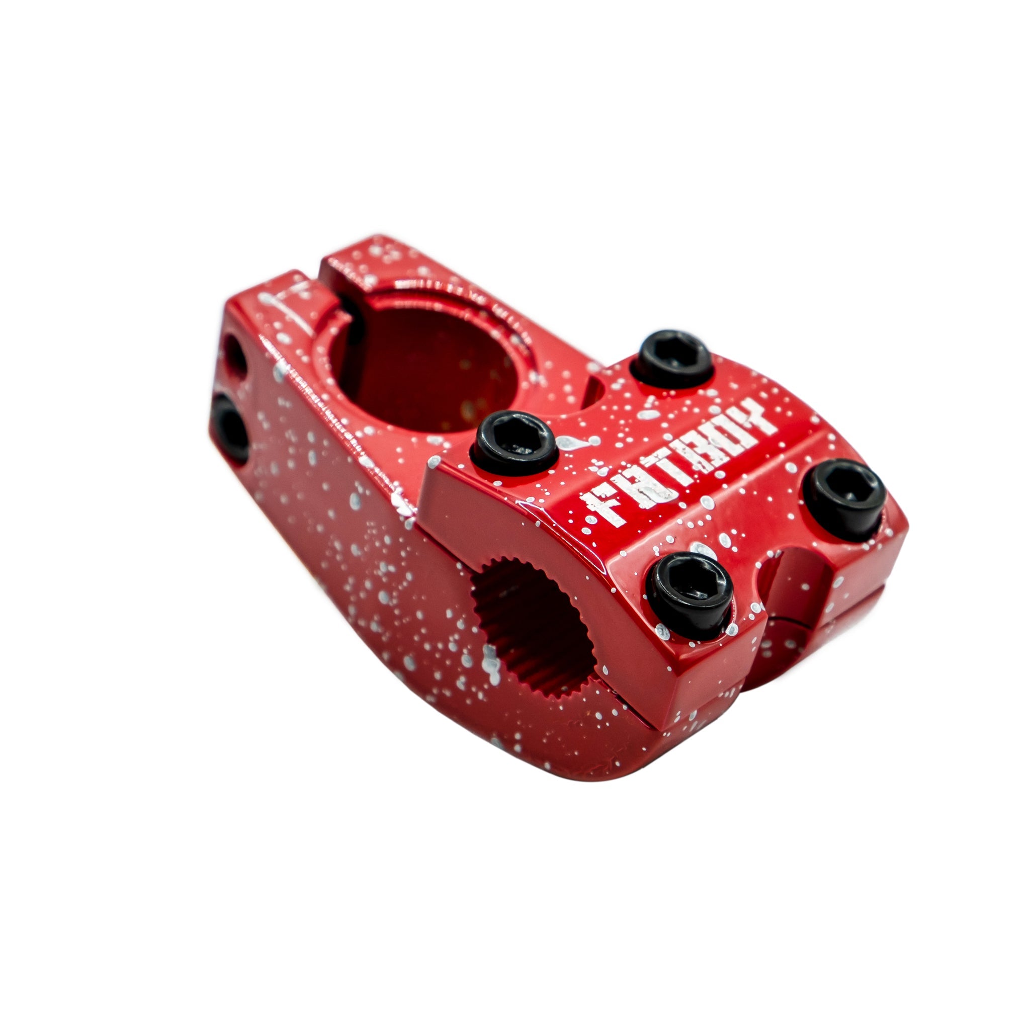 Fatboy Stem-Red Silver Splatter available at 5150bmx.com