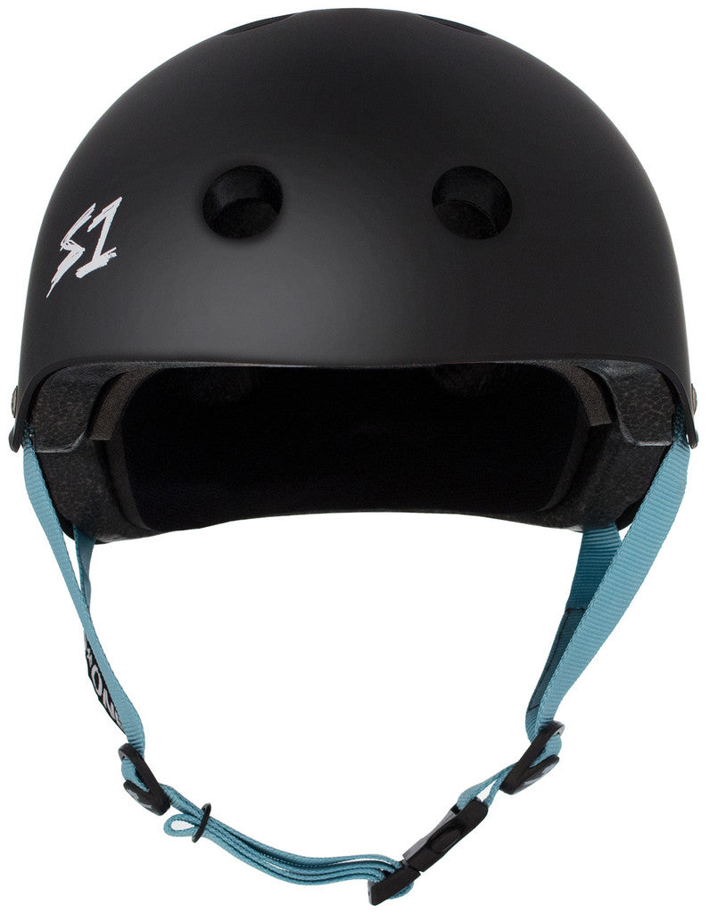 S1 Lifer Helmet - Black Matte W/ Light Blue Straps - Undialed LIT Collaboration