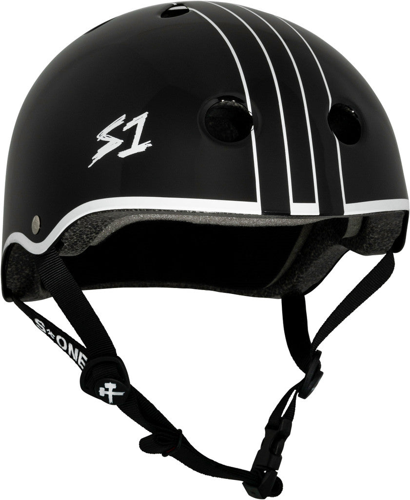 S1 Mini Lifer Helmet - Black w/ White Outline