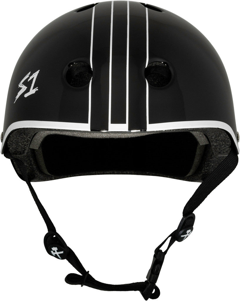 S1 Mini Lifer Helmet - Black w/ White Outline
