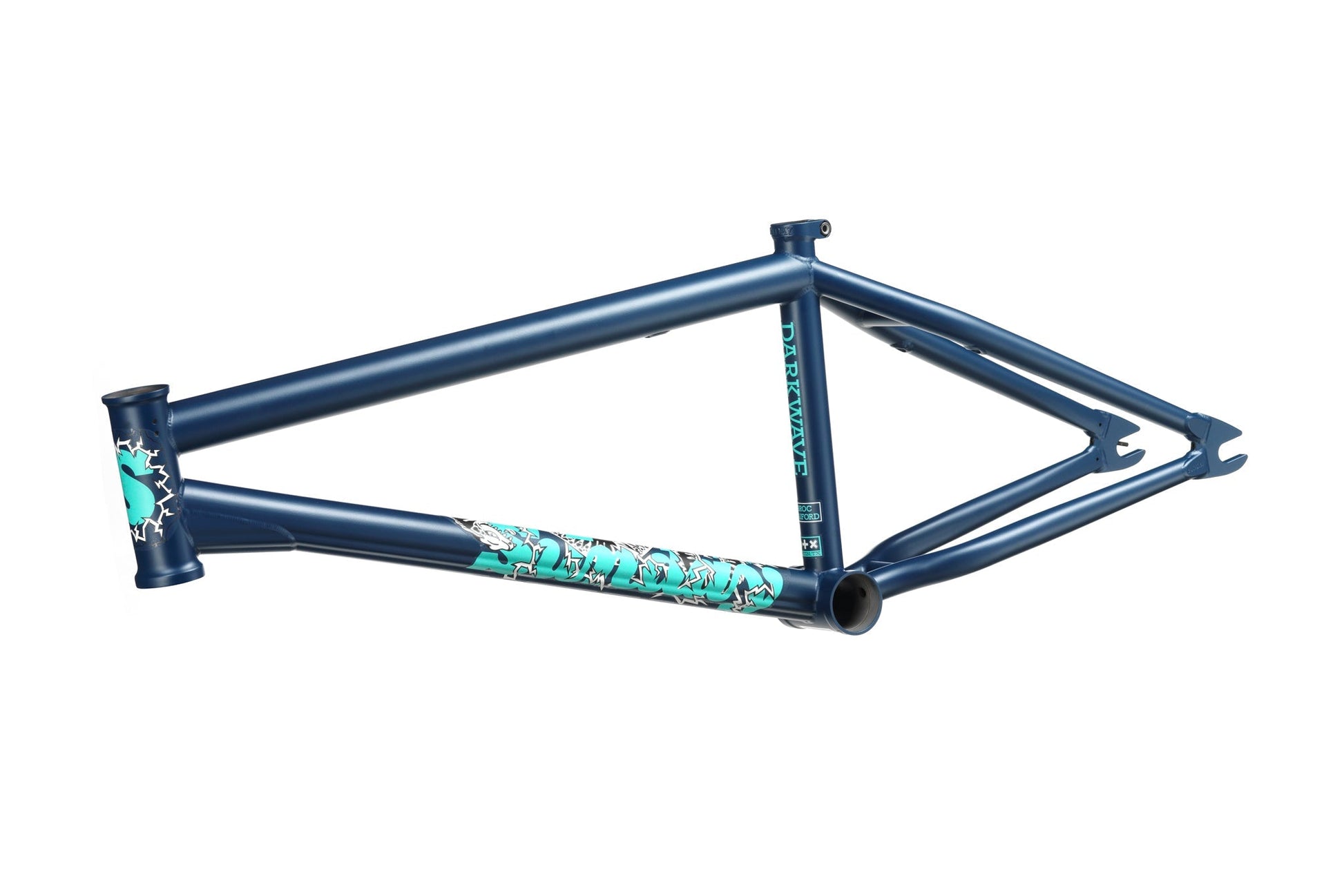 Sunday Darkwave Frame (Matte Midnight Blue w/ Green Eel Stickers) available at 5150bmx.com