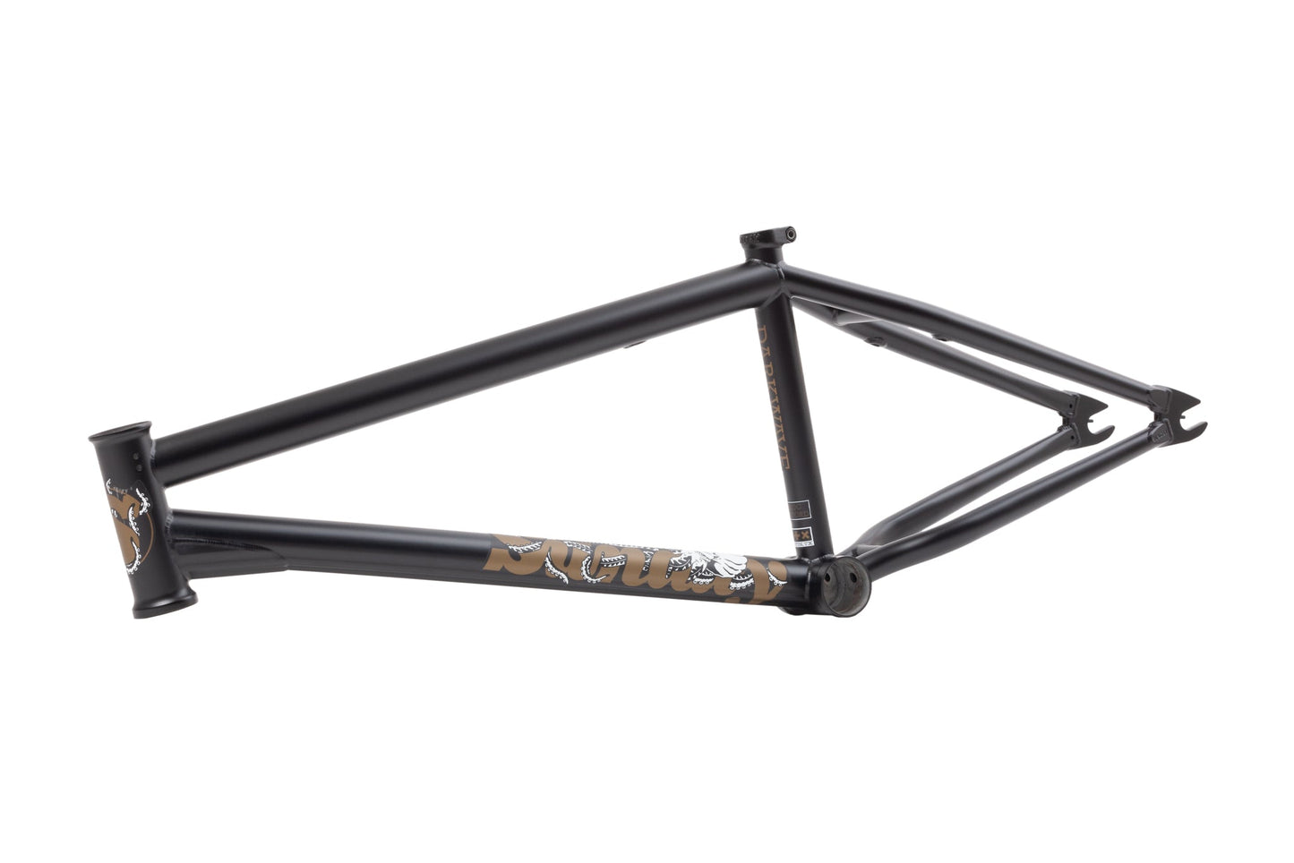 Sunday Darkwave Frame (Matte Black w/Gold Octopus Stickers) available at 5150bmx.com