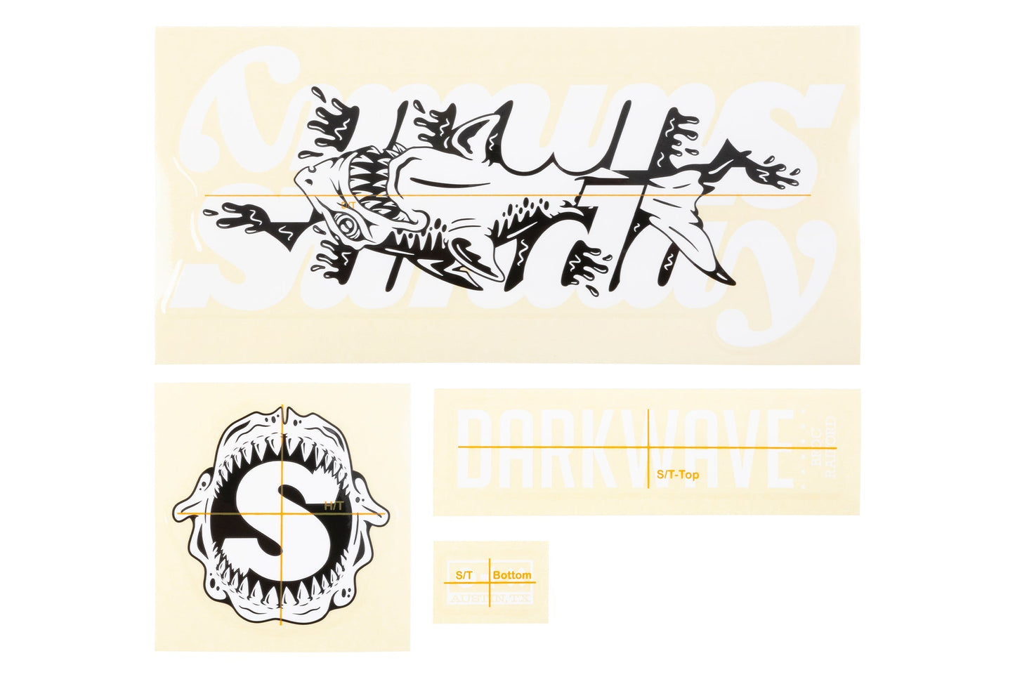 Sunday Darkwave Frame Sticker Kit ( Matte White / Shark ) available at 5150bmx.com