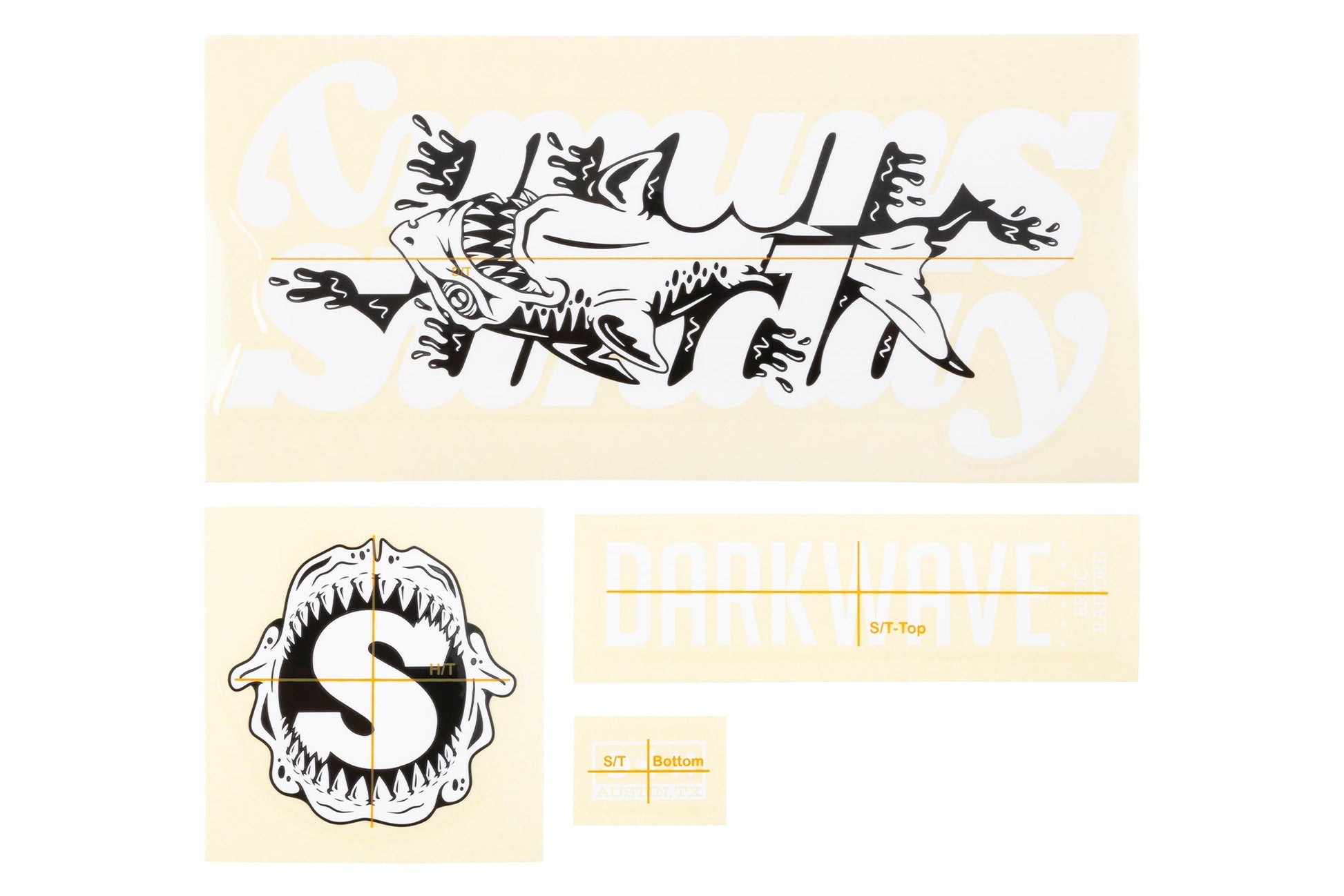 Sunday Darkwave Frame Sticker Kit ( Matte White / Shark ) available at 5150bmx.com