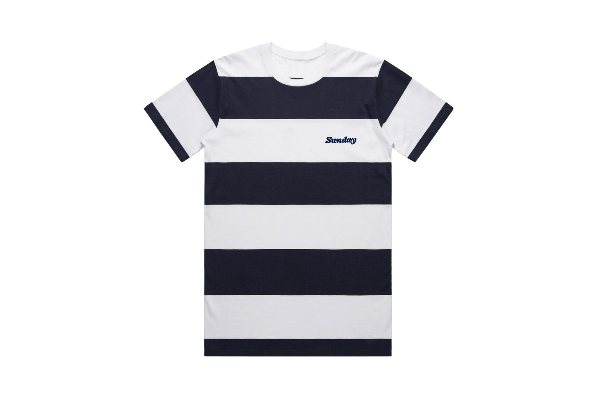 Sunday Stitched Classy Game Tee (Navy/White with Black Stitch) available at 5150bmx.com