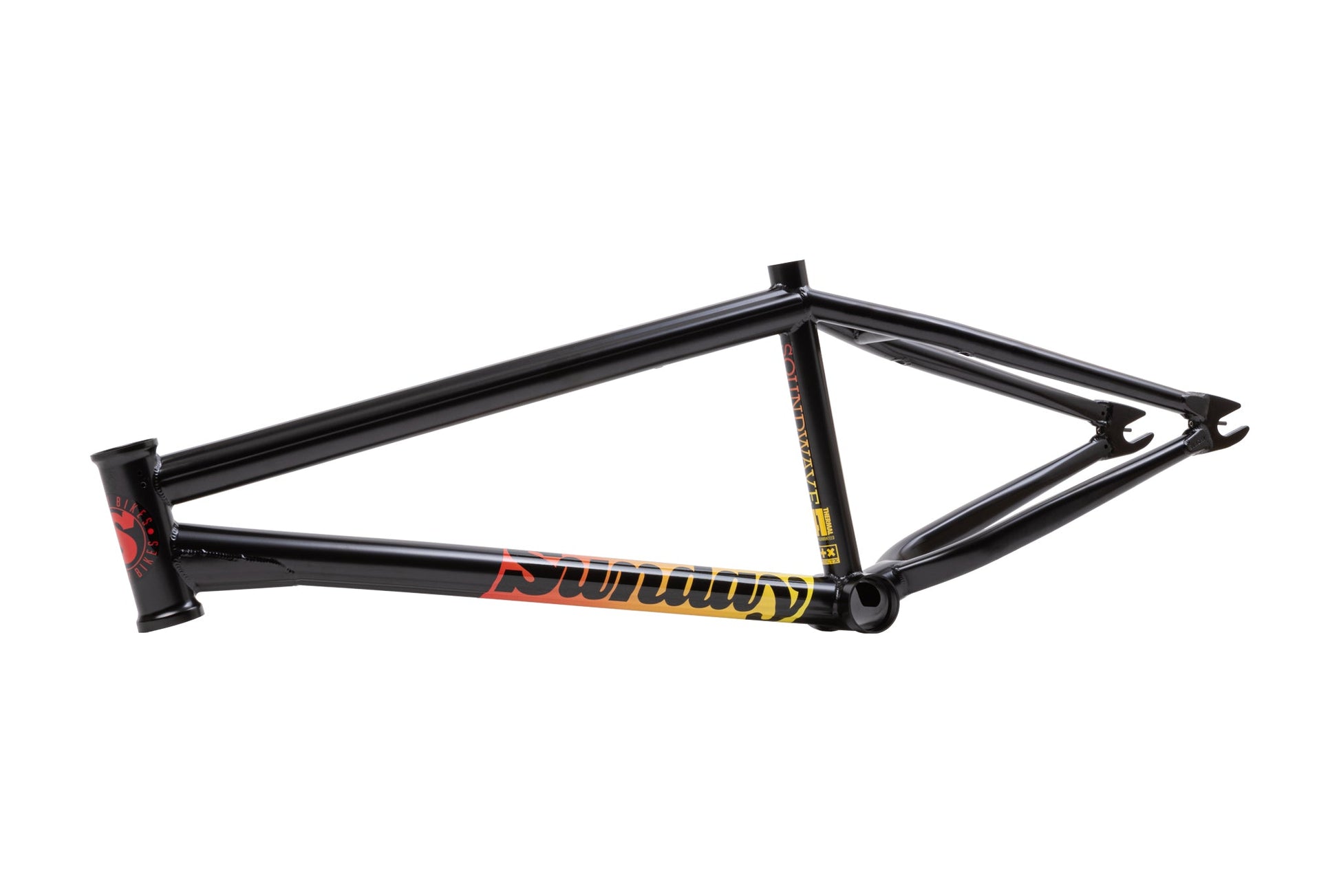 Sunday Soundwave v3 Frame (Rust Proof Black with Sunset Fade Stickers) - Available at 5150bmx.com