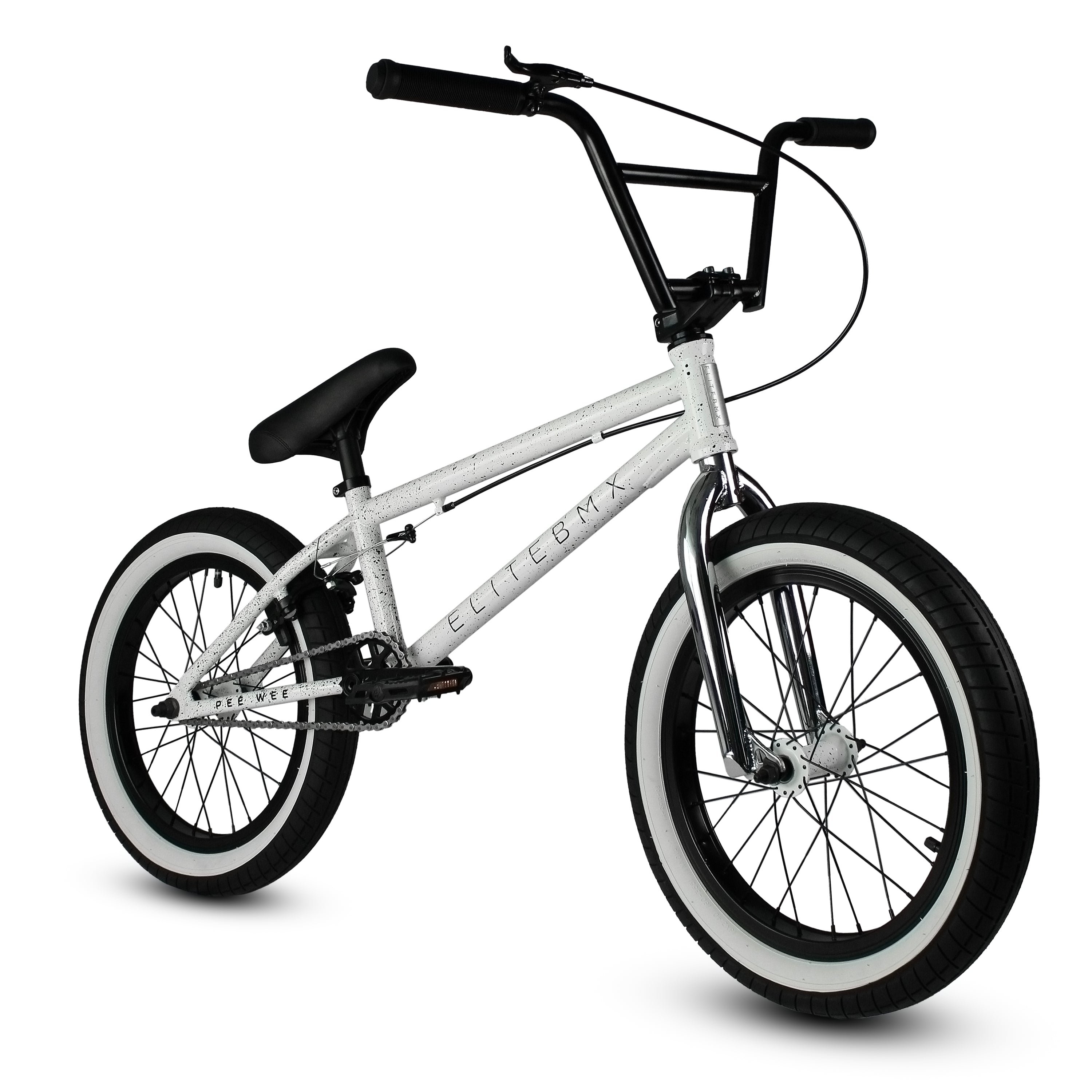 Pee Wee 18" - White Splatter available at 5150bmx.com