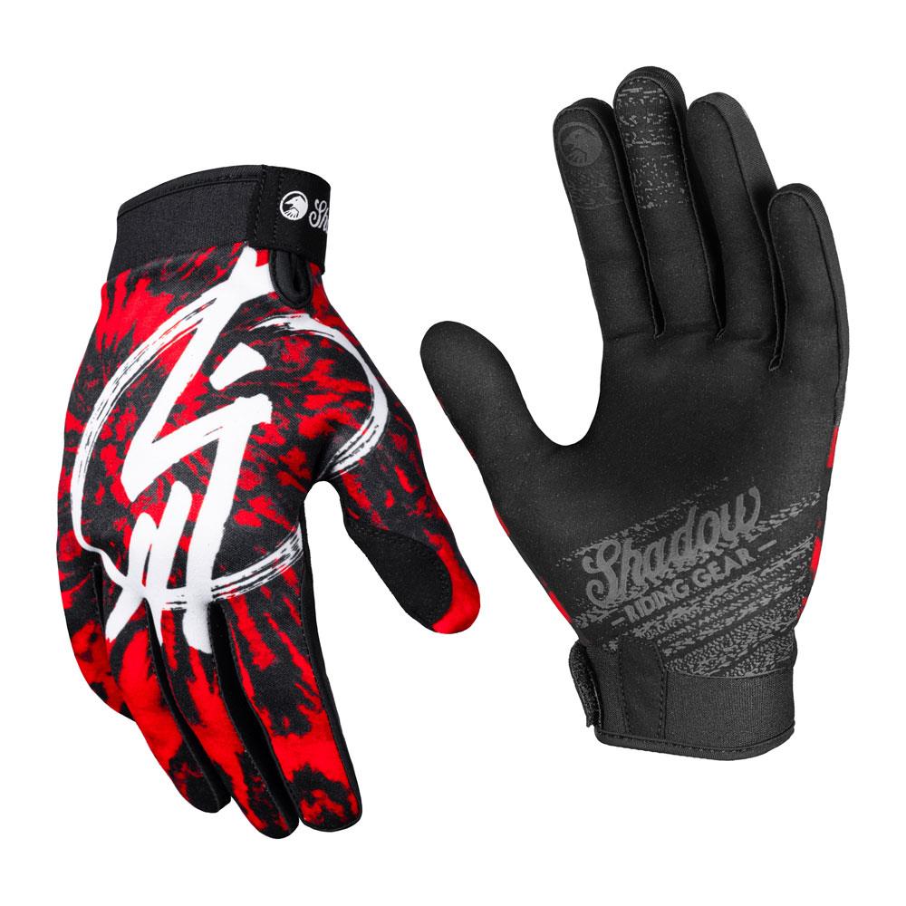 Shadow Conspire Gloves - Red Tie Dye available at 5150bmx.com