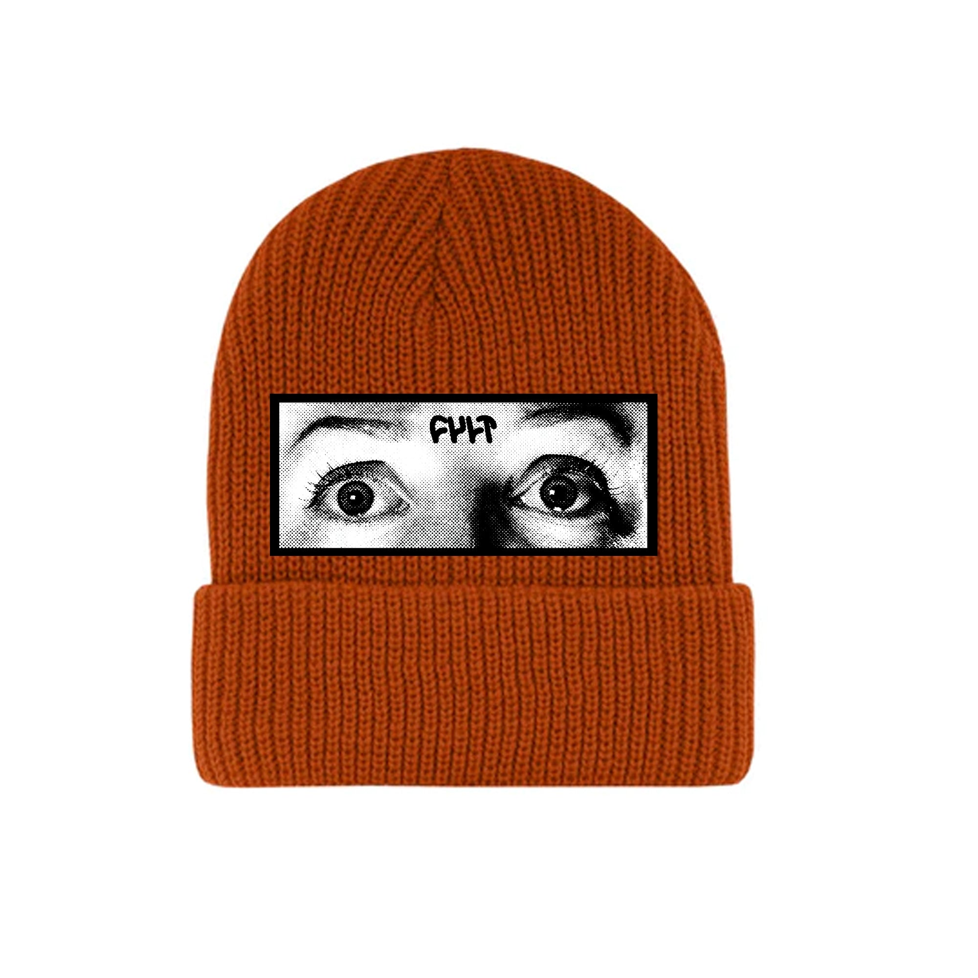 Eyes Beanie / burnt orange available at 5150bmx.com