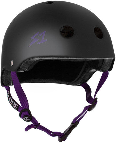 S1 Lifer Helmet - Black Matte w/ Purple Straps