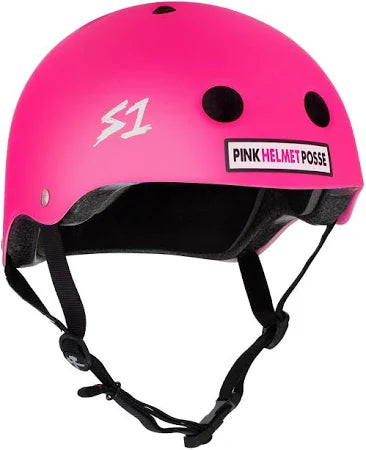 S1 Lifer Helmet - Pink Helmet Posse - Black Matte Pink Straps