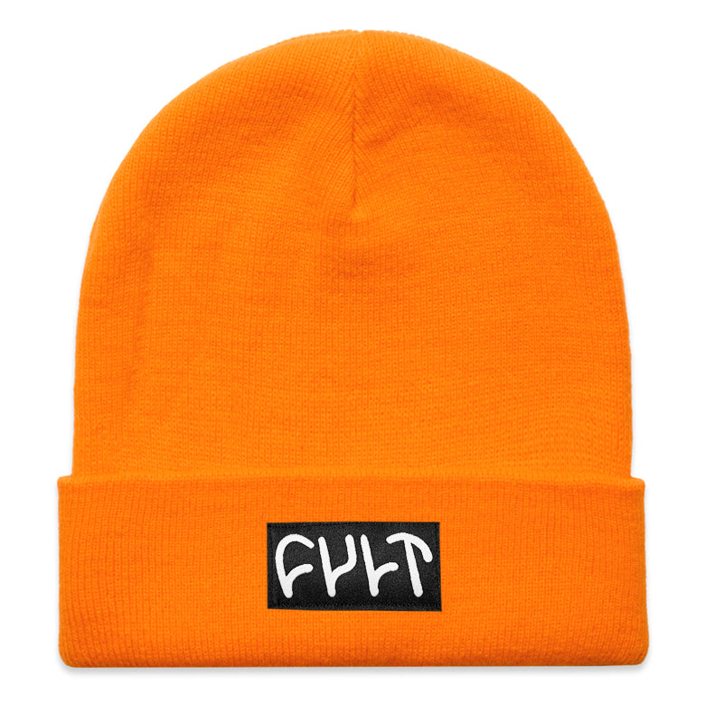 Witness Beanie / tight knit safety orange available at 5150bmx.com