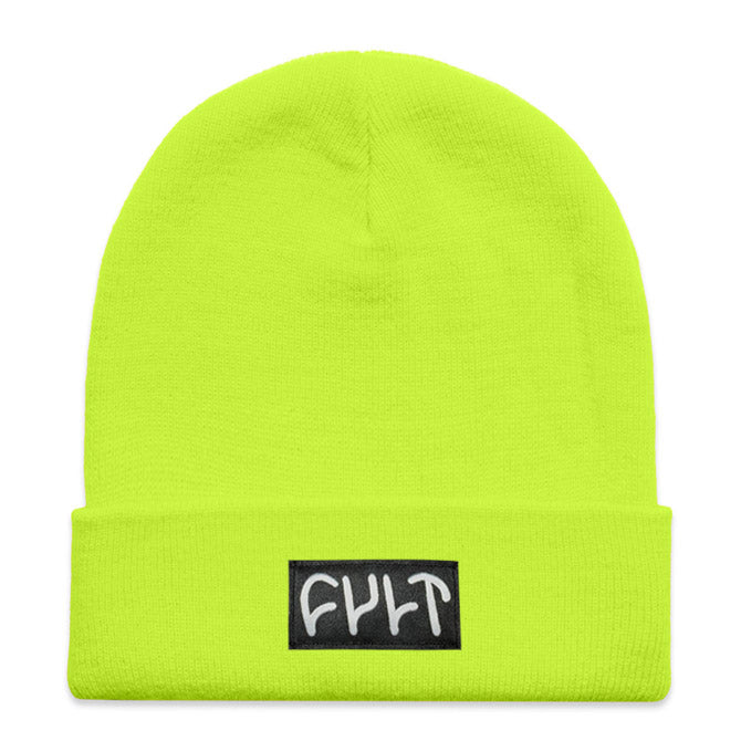 Witness Beanie / tight knit safety yellow available at 5150bmx.com