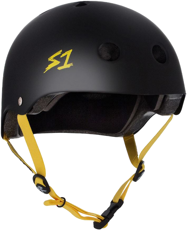 S1 Lifer Helmet - Black Matte w/ Yellow Straps