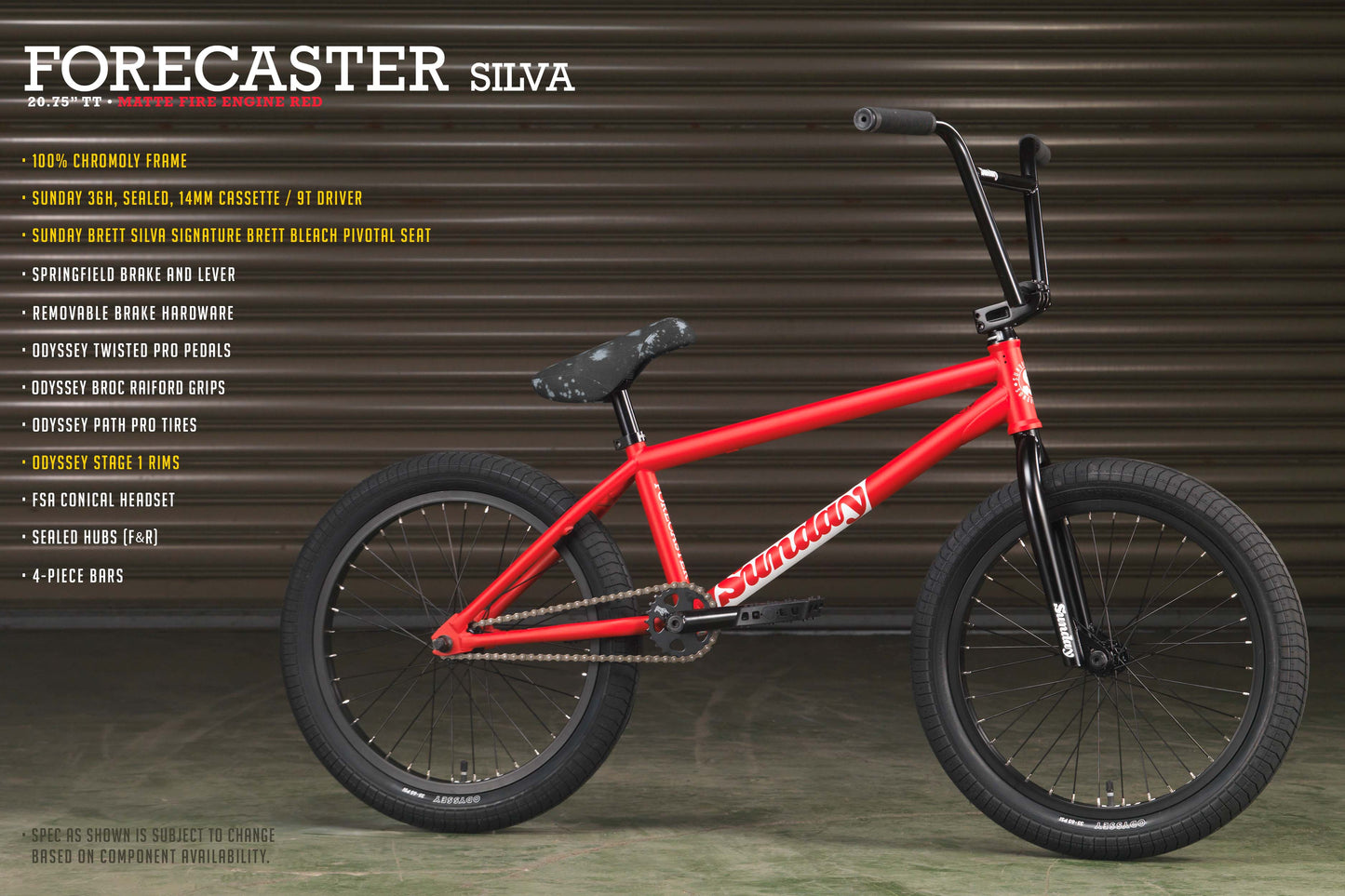 2023 Sunday Forecaster - Brett Silva Signature (Matte Fire Engine Red with 20.75" tt)