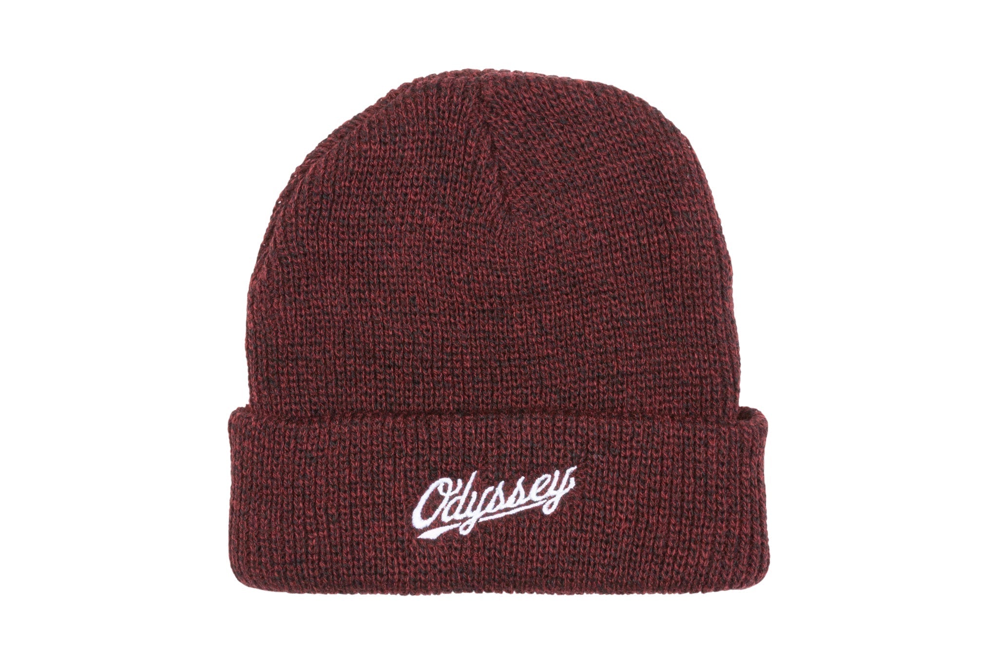 Odyssey Stitched Slugger Beanie (Black/Red with White Stitch)