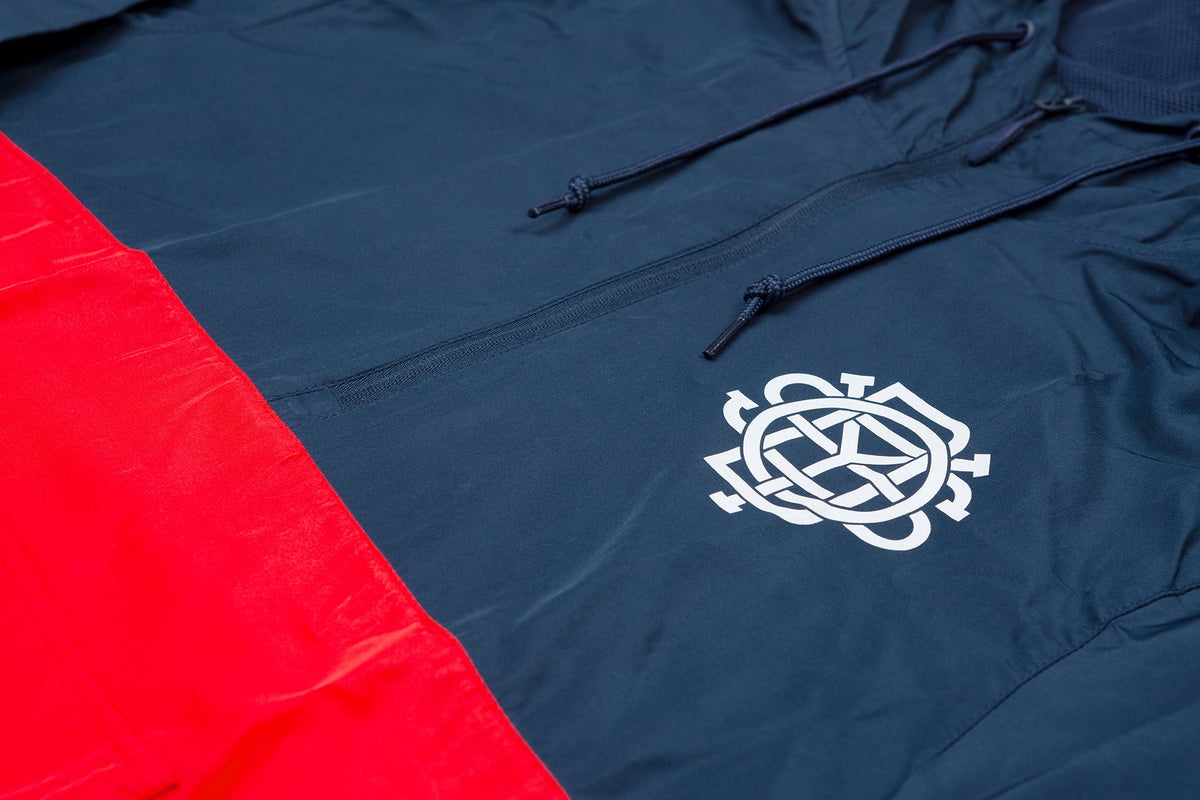 Odyssey Monogram Hooded Windbreaker Jacket (Navy/Cardinal)