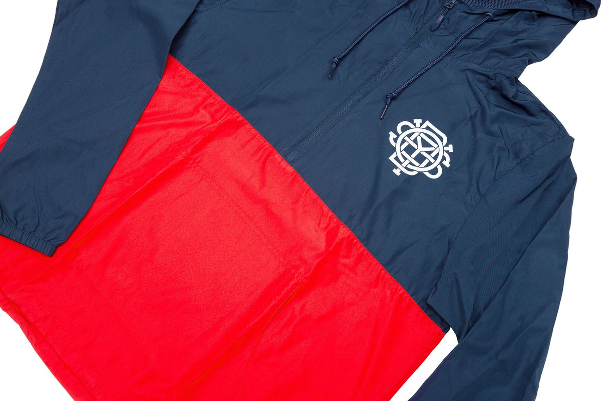 Odyssey Monogram Hooded Windbreaker Jacket (Navy/Cardinal)