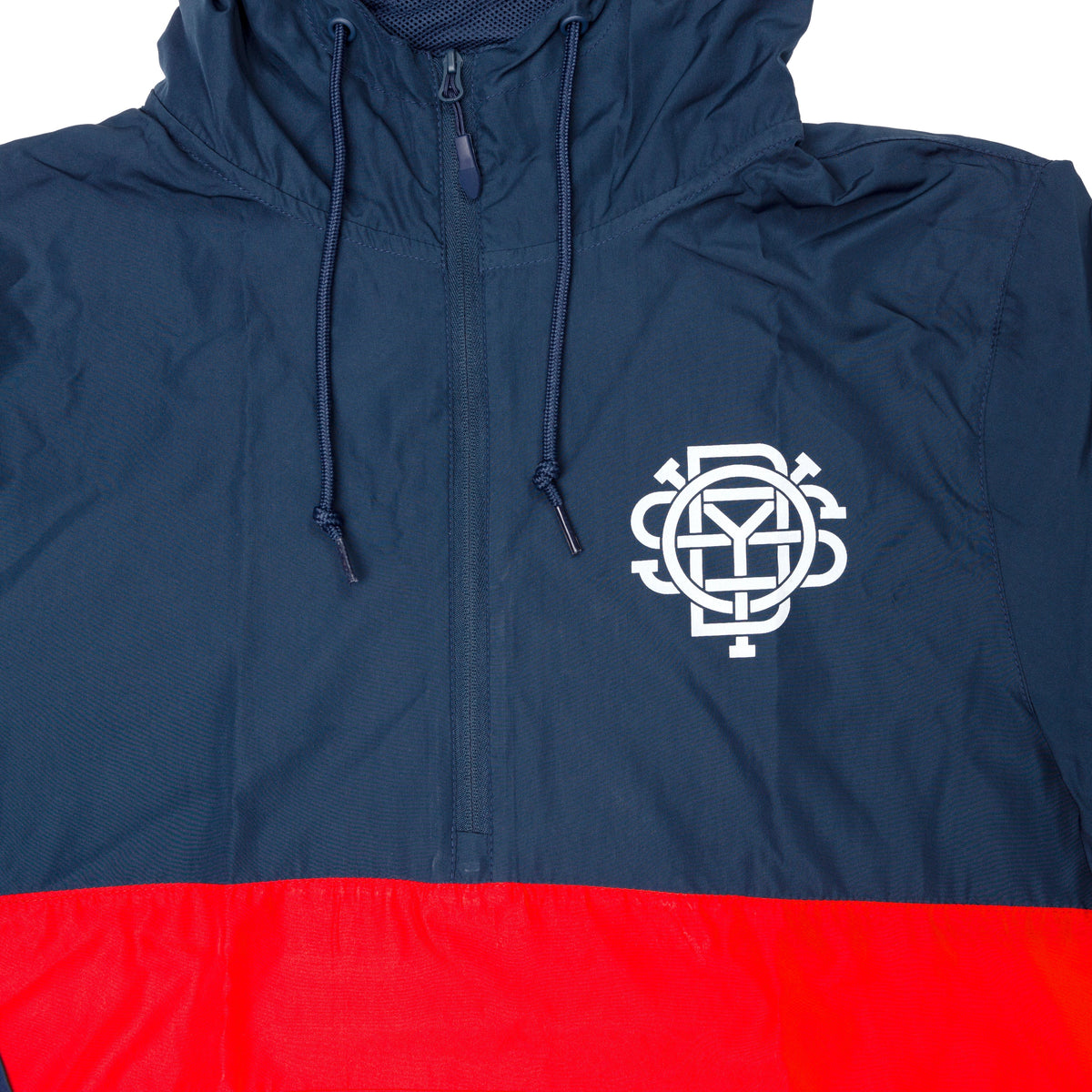 Odyssey Monogram Hooded Windbreaker Jacket (Navy/Cardinal)