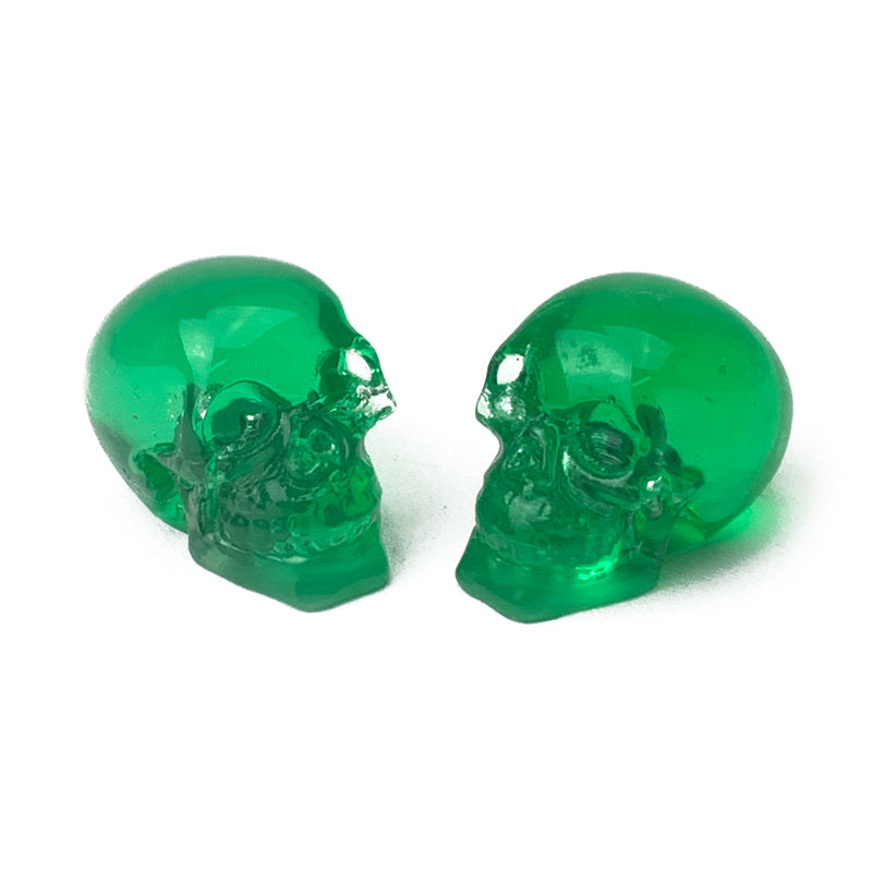 Skull valve caps / green