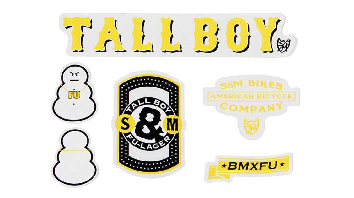 S&M TALL BOY FRAME STICKERS YELLOW