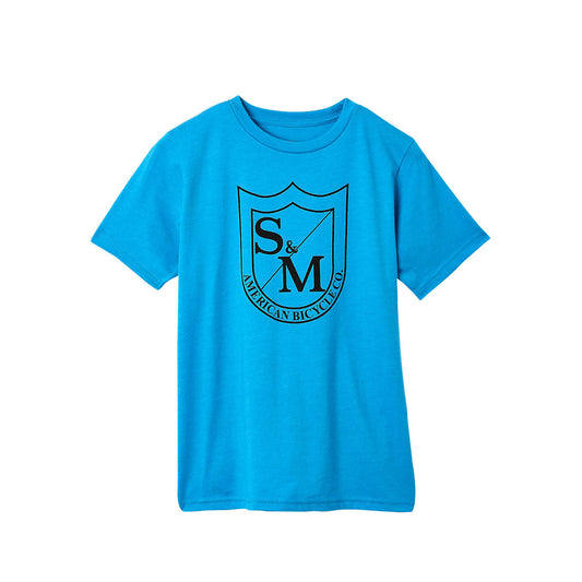 S&M KIDS BIG SHIELD TURQUOISE W/BLACK PRINT LARGE