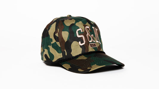 S&M SMU 5 PANEL SNAPBACK CAMO