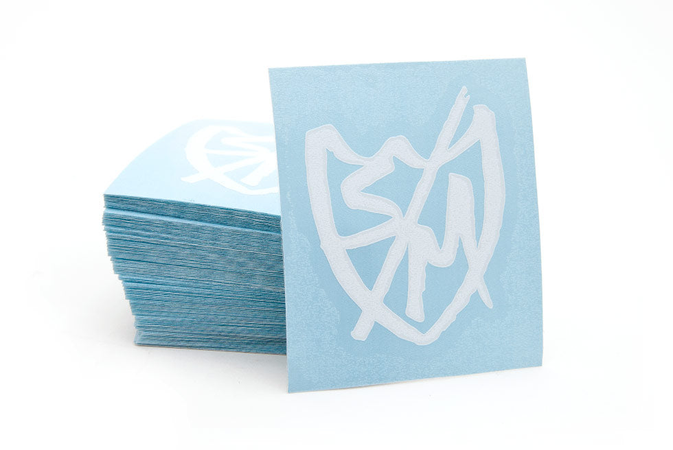 DIE CUT WHITE SHARPIE SHIELD STICKERS 2.5", 100 PACK