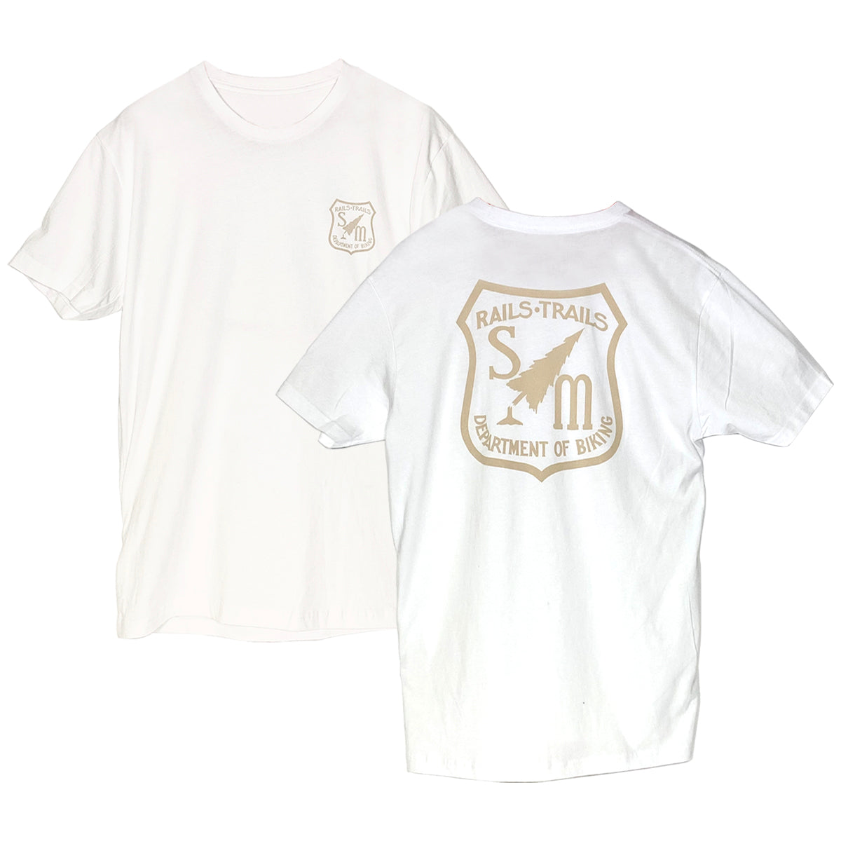 S&M RAILS AND TRAILS T - WHITE W/FRONT & BACK PRINT - XL