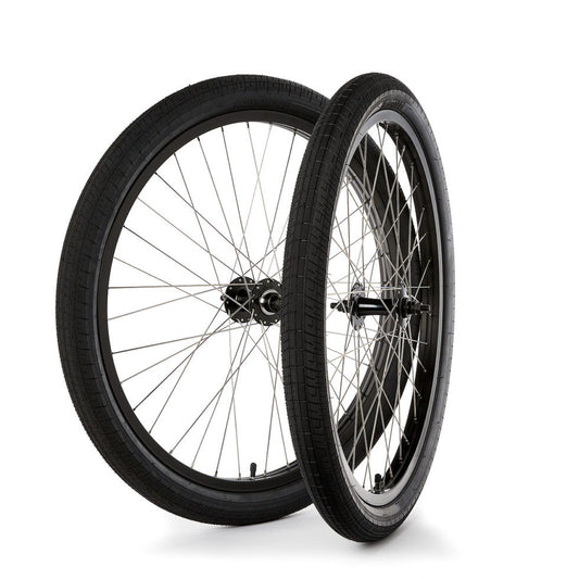 26" COVID CRUISER WHEELSET BLACK W/BLACK HUBS & BLACK TIRES 3/8" REAR AXLE