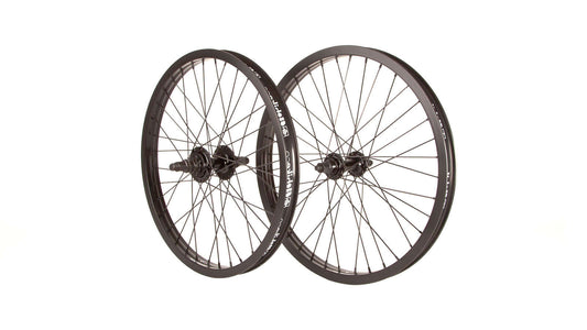 20" FIT OEM WHEELSET BLACK LHD-Featuring fully sealed hubs front and rear laced to light and strong FIT Double Wall OEM rims. Specifications 3/8" Front Axle male 4mm Rear Axle male 9T L.H.D. Cassette Driver 36H Fit OEM Double Wall Rims FIT Rim Strip-5050 Bike & Skate