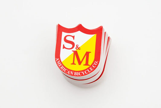 SMALL SHIELD STICKERS, RED/YELLOW, 100 PACK