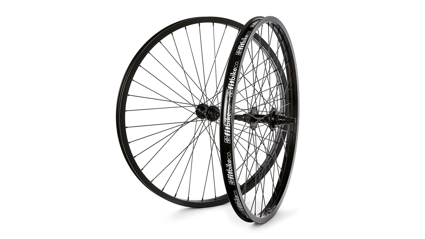 26" FIT 36H OEM WHEELSET 3/8 FRONT SEALED, 14MM REAR CASSETTE SEALED 10T, ALL BLACK