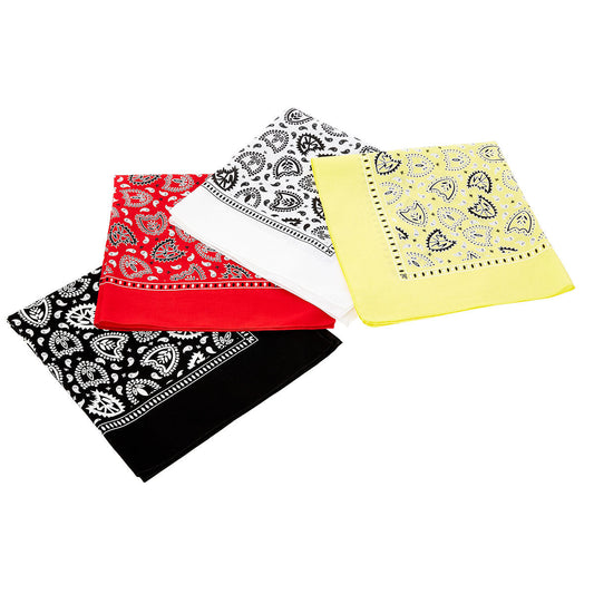 S&M BANDANA 4 PACK (BLACK, RED, YELLOW, WHITE)