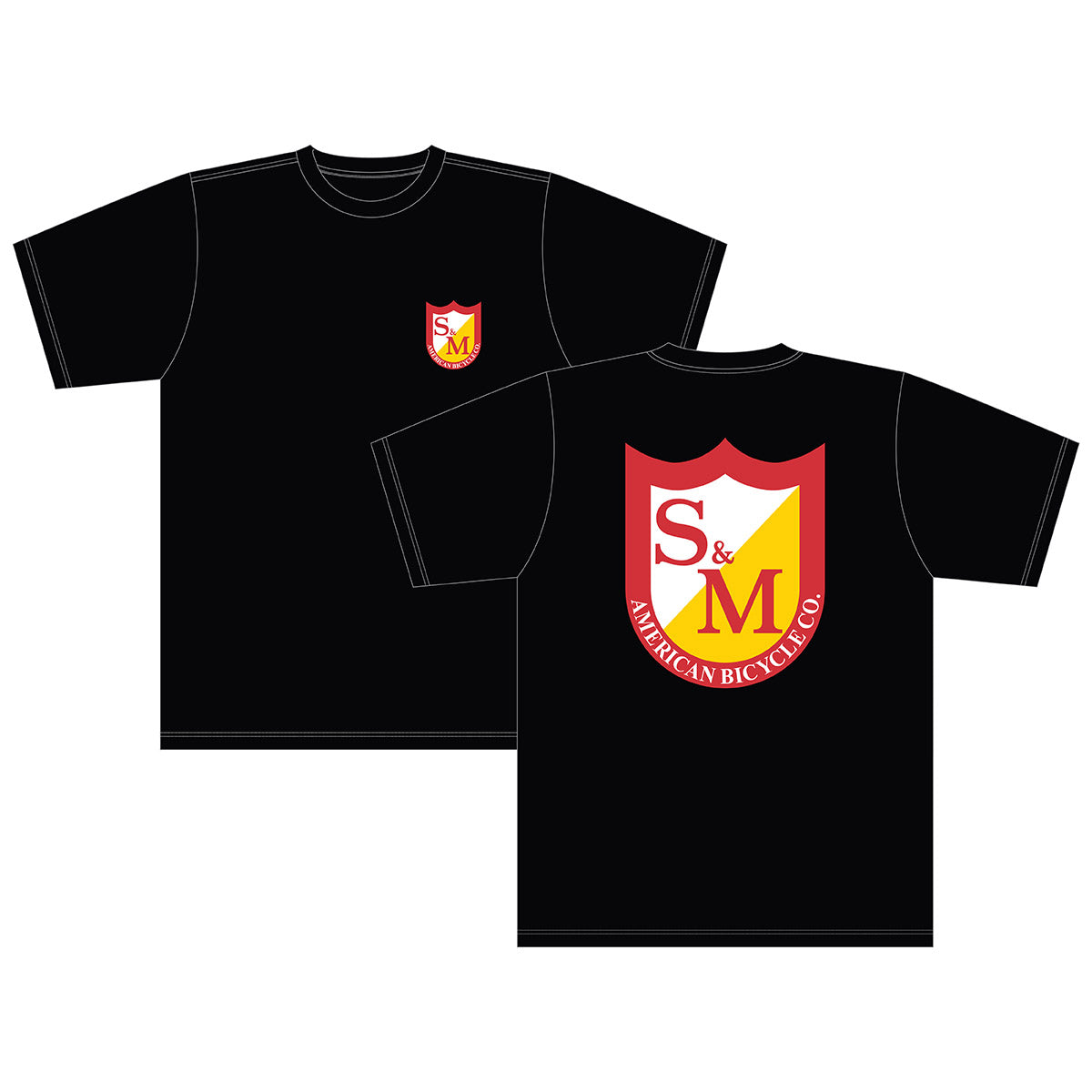 S&M CLASSIC SHIELD T - BLACK W/FRONT AND BACK PRINT - XL